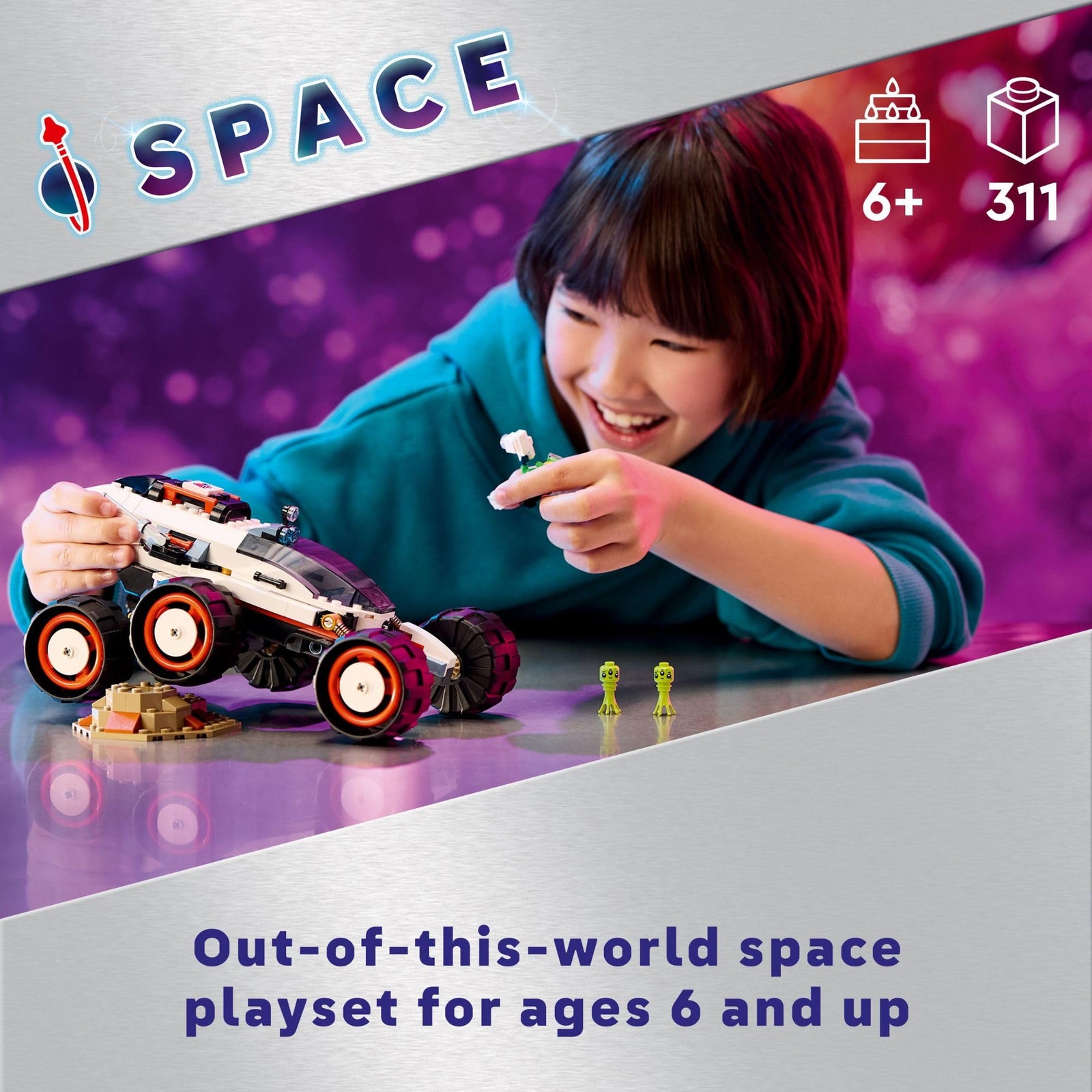 LEGO City Space Explorer Rover and Alien Life Toy, Space Gift for