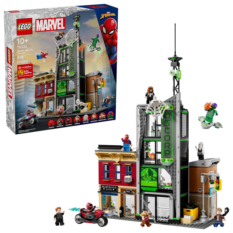 LEGO Marvel Spider-Man vs. Oscorp Building Toy - Pretend Play Set W/8 Toy Minifigures for Boys & Girls, Ages 10+ - Super Hero Building Blocks for Preteens Idea for Birthdays - 76324
