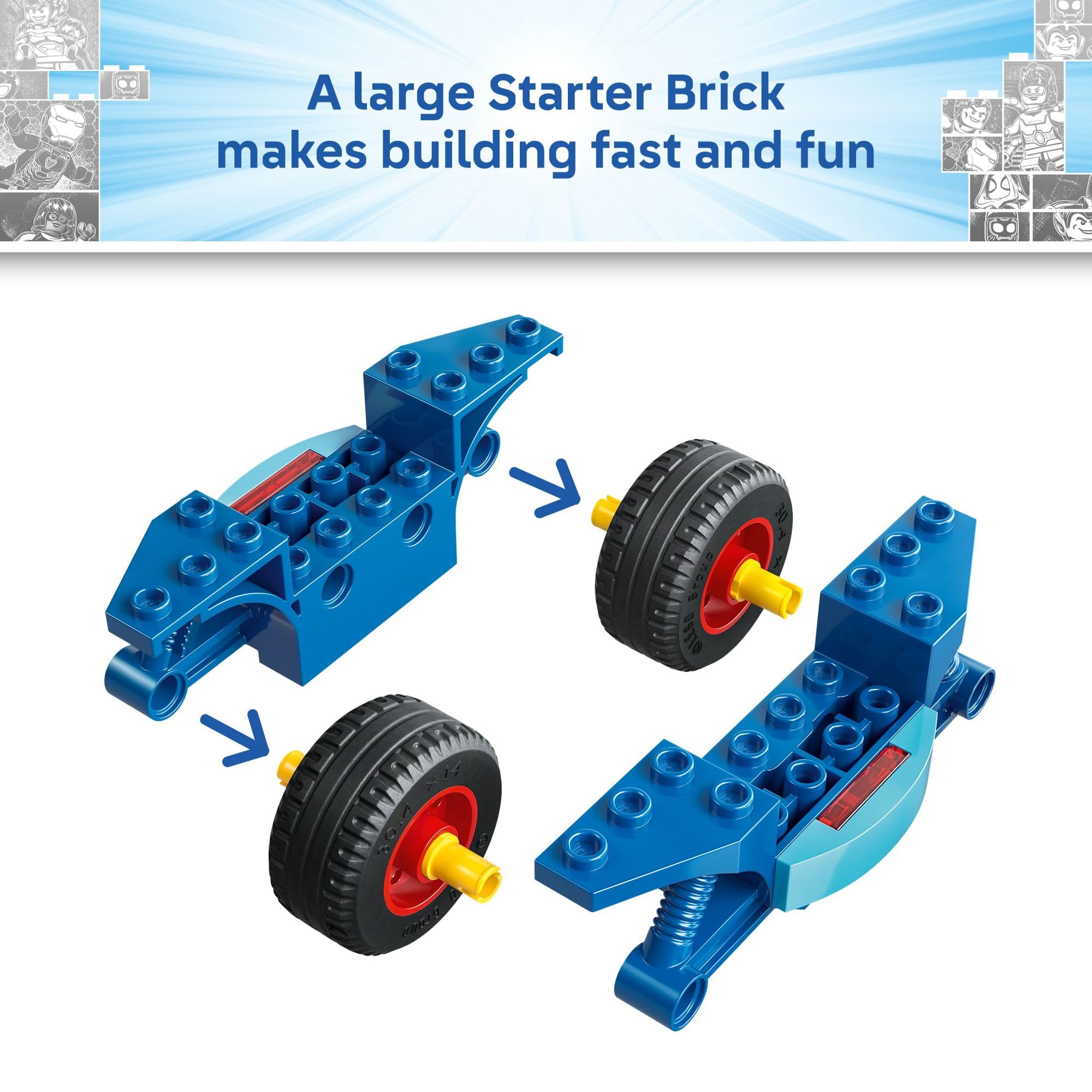 LEGO Marvel Spidey and His Amazing Friends Spidey on his Motorcycle vs. Rhino Building Toy for Kids - Super Hero Pretend Playset for Preschool Boys & Girls, Ages 4+ - Gift Idea for Birthdays - 11206