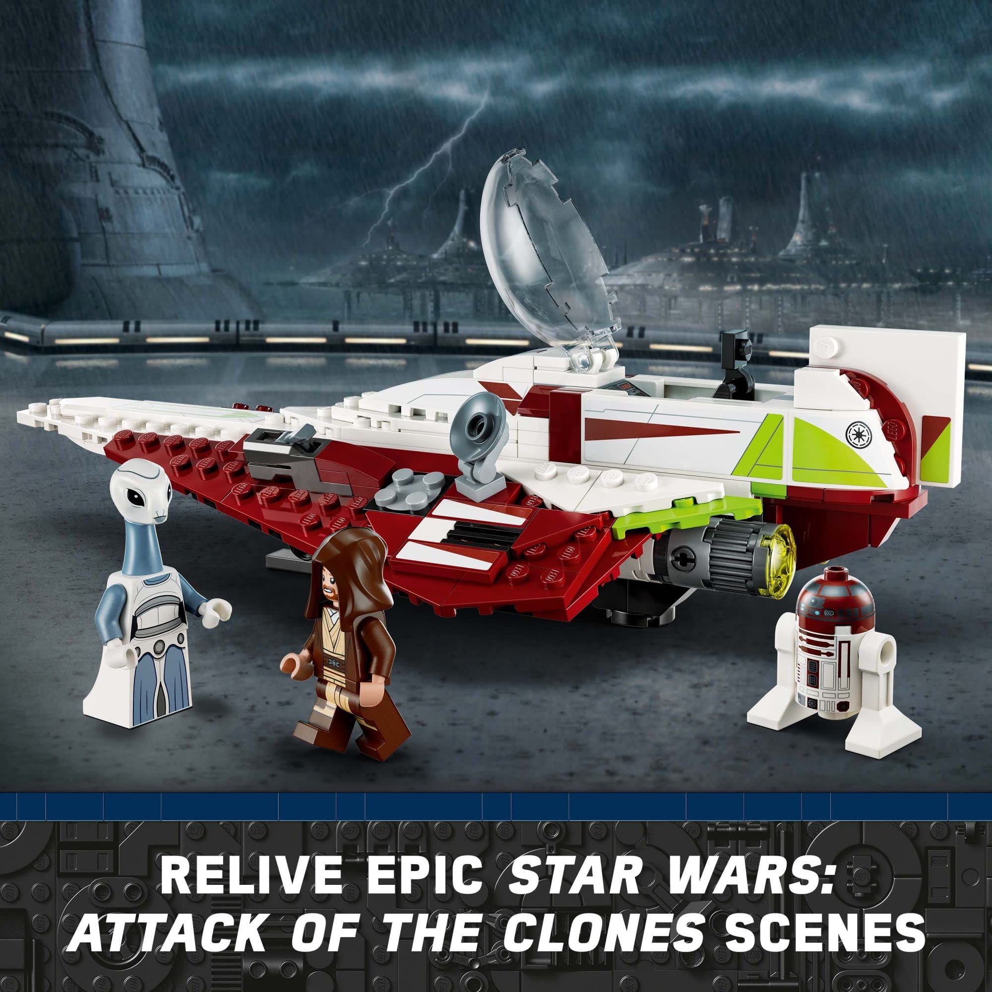 LEGO Star Wars OBI-Wan Kenobi's Jedi Starfighter 75333 Building Toy Set - Features Minifigures, Lightsaber, Clone Starship from Attack of The Clones, Great Gift for Kids, Boys, and Girls Ages 7