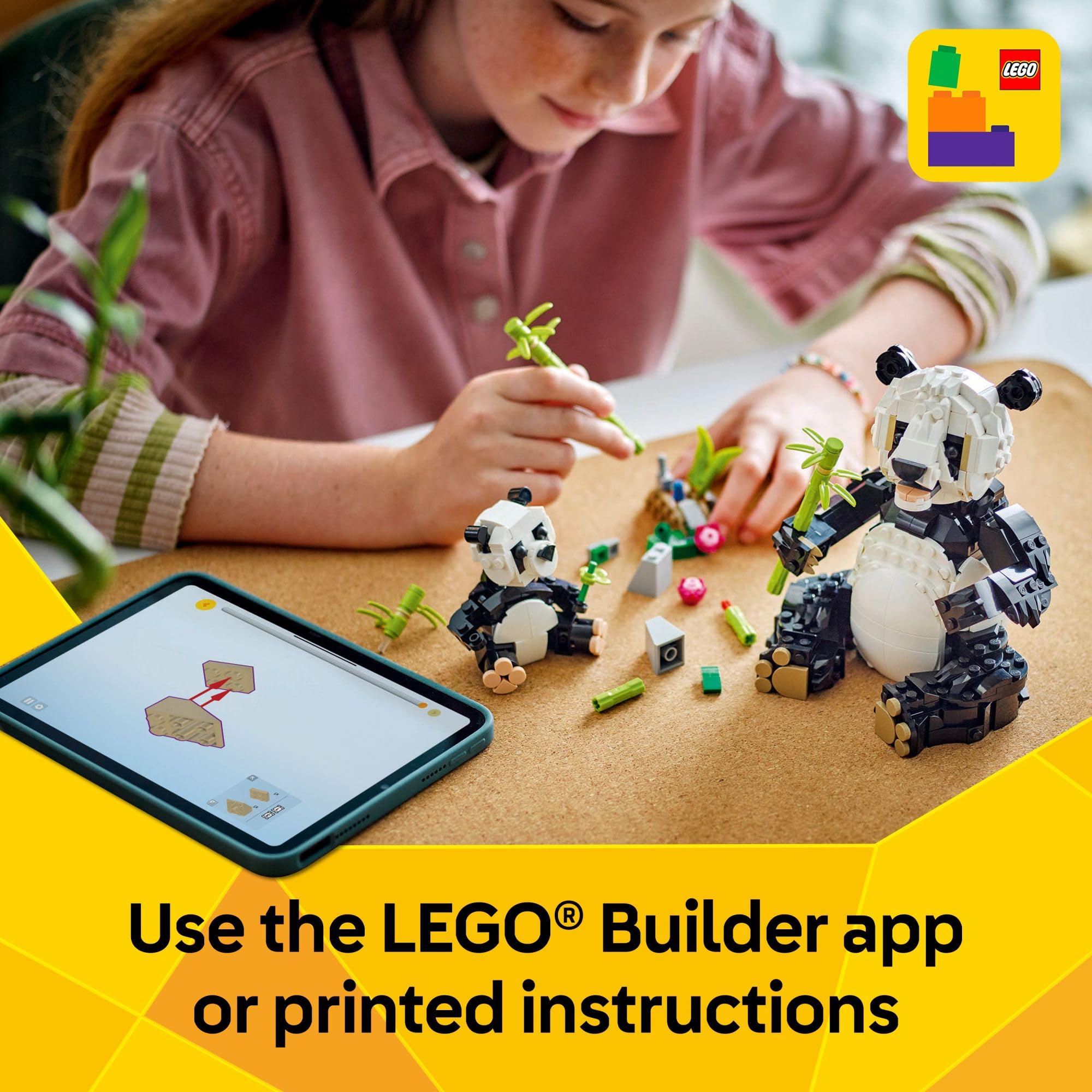 LEGO Creator 3 in 1 Wild Animals Panda Family - Building Toy Kit for Kids with 3 Building Options, Panda, Penguin, or Orca - 8 Year Old Girl & Boy Birthday Gifts