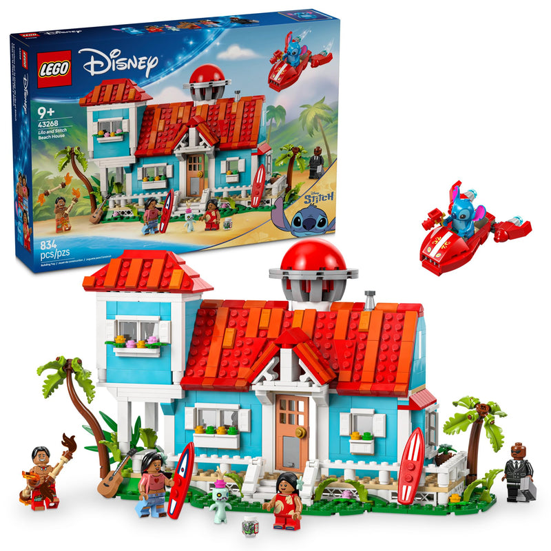 LEGO Disney Lilo and Stitch Beach House Toy - Building Playset for Kids, Girls and Boys, Ages 9+ - Includes 5 Minifigures - Disney Gift Idea for Fans of Lilo & Stitch Movie