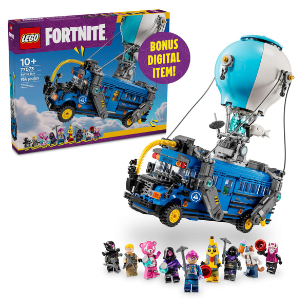 LEGO Fortnite Battle Bus Building Toy - Collectible Fortnite Toy for Kids, Boys & Girls, Ages 10+ - Pretend Play Set with 9 Minifigures from Video Game - Gift for Christmas