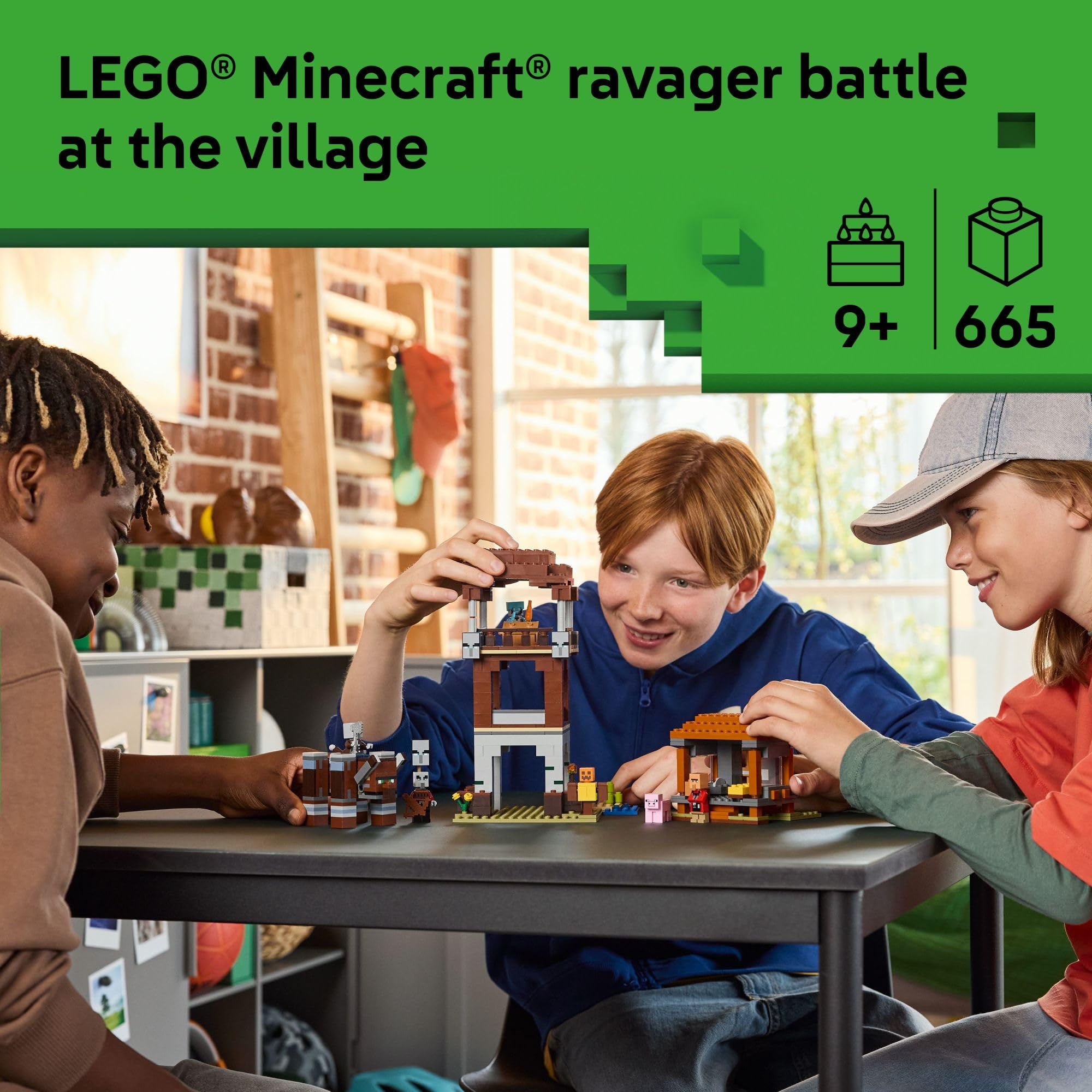 LEGO Minecraft The Pillager Outpost and Ravager Building Toy - Video Game Building Blocks for Kids, Boys & Girls, Ages 9+ - Includes Space Sentinel & 3 Minifigures