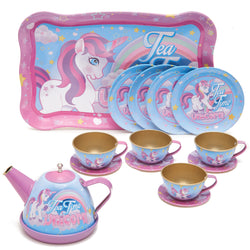 Tea Party Set, 14-Piece Unicorn  for Toddler Girls - Princess Pretend Game Playset with Teapot, Cups, Saucers and Serving Tray - 3 Years Old and Up