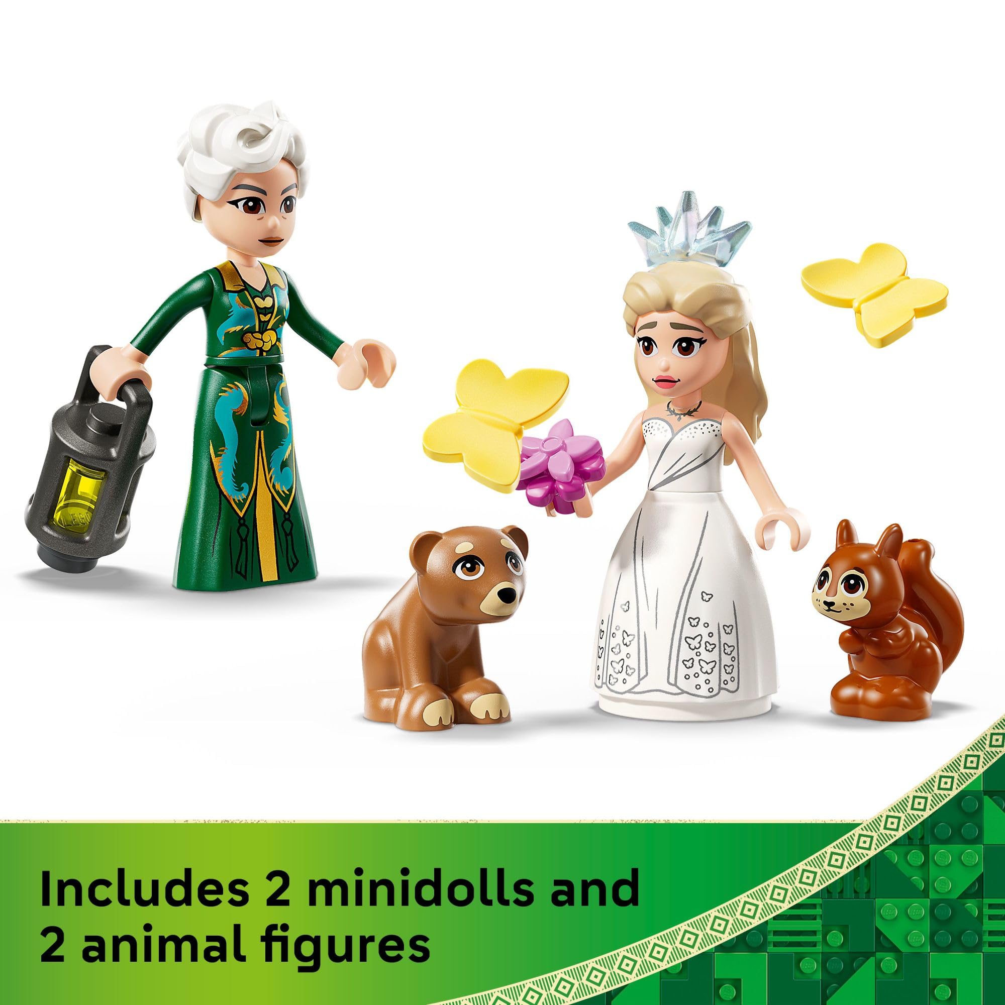 LEGO Wicked Glinda's Wedding Day Building Toy - Pretend Playset with 2 Minidolls, 2 Animal Toy Figures, & 2 Poseable Butterflies - Building Blocks for Kids, Ages 8+ - Gift for Girls & Boys - 75688