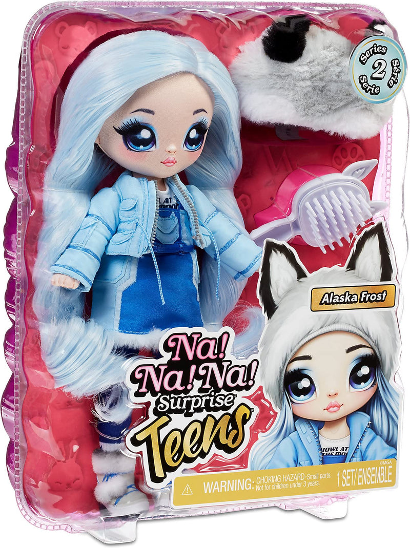 Na! Na! Na! Surprise Teens 11" Fashion Doll Alaska Frost, Soft, Poseable, Blue Hair, Adorable Animal-Inspired Wolf Hat Outfit & Accessories, Gift for Kids, Toy for Girls & Boys Ages 5 6 7 8+ Years