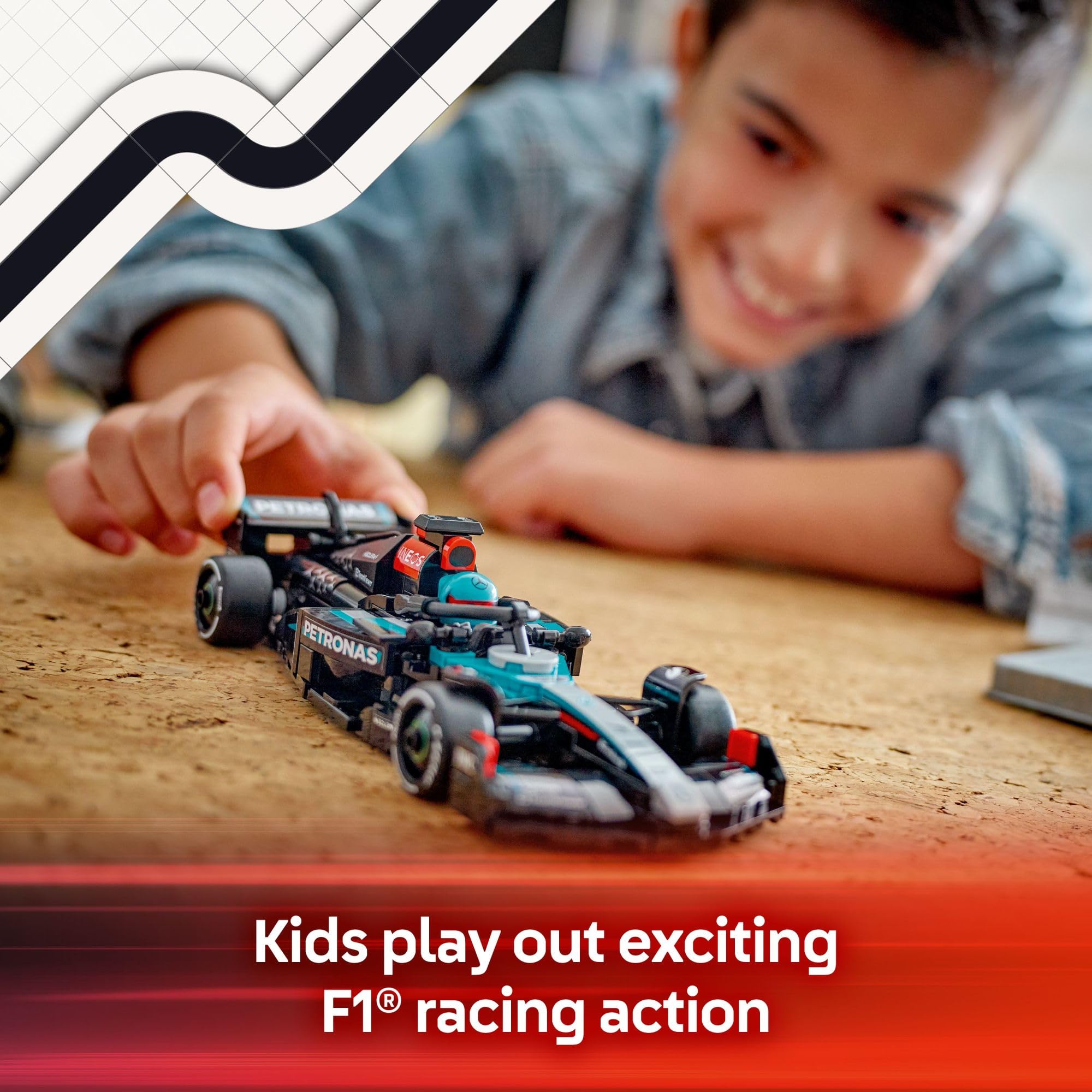 LEGO Speed Champions Mercedes-AMG F1 W15 Race Car Toy - Building Set for Kids, Boys & Girls, Ages 10+ - Toy Car for F1 Fans - Gift Idea for Birthday - 77244
