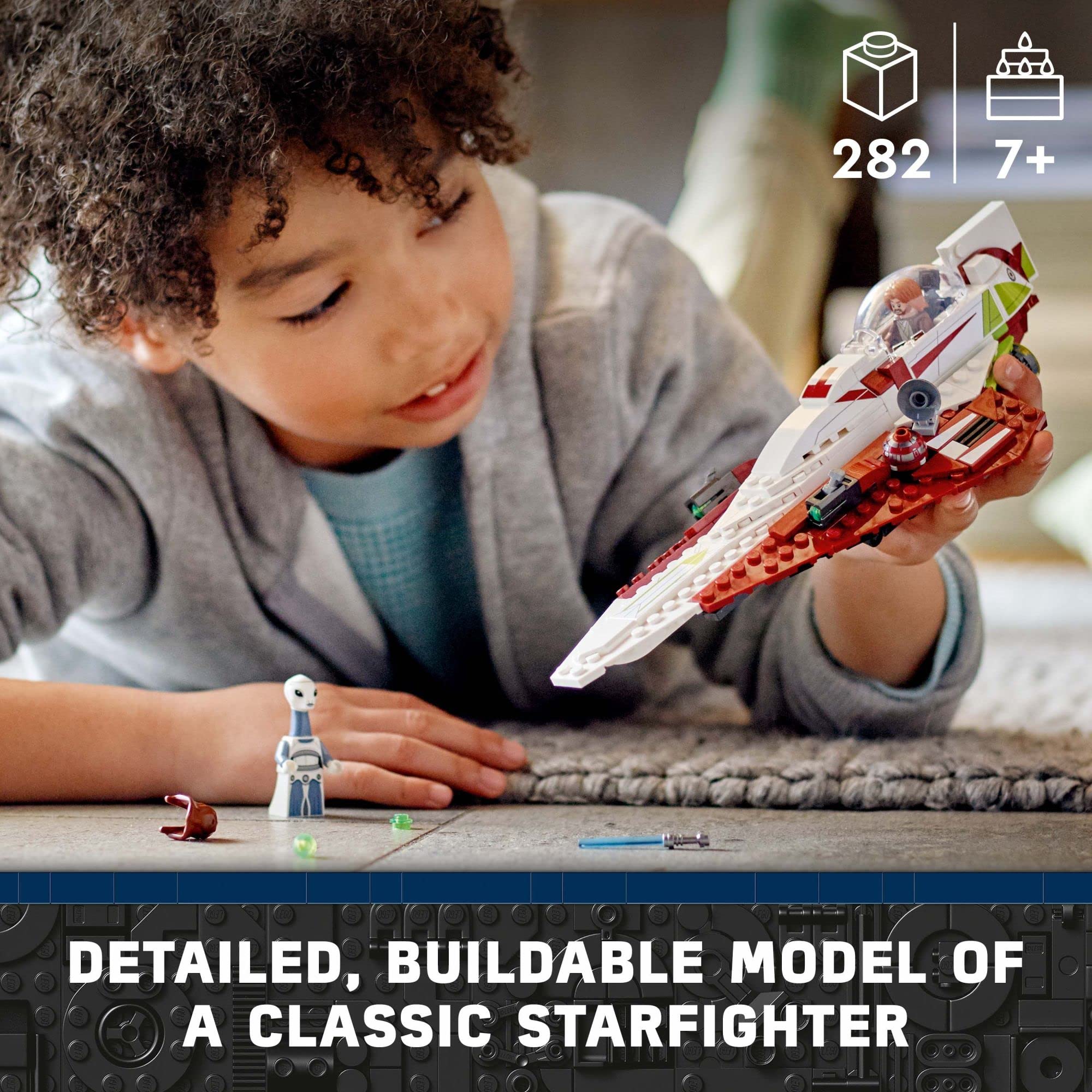 LEGO Star Wars OBI-Wan Kenobi's Jedi Starfighter 75333 Building Toy Set - Features Minifigures, Lightsaber, Clone Starship from Attack of The Clones, Great Gift for Kids, Boys, and Girls Ages 7