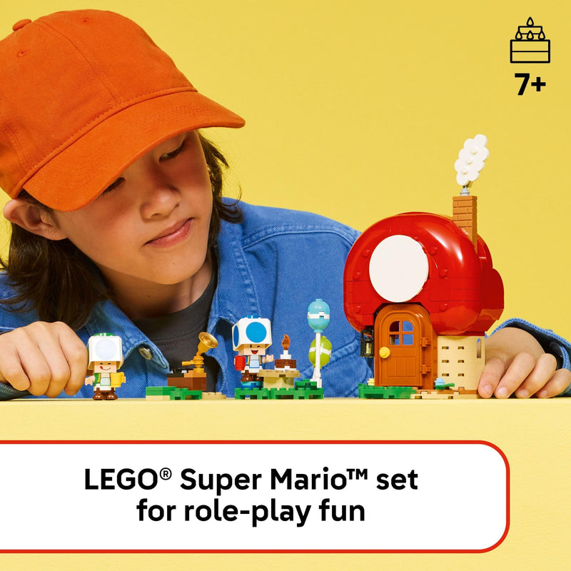 LEGO Super Mario Party at Toad’s House Building Toy  - Kids Building Blocks with Digital Action & 2 Toad Toy Figures - Gift Idea for Birthdays - 72041