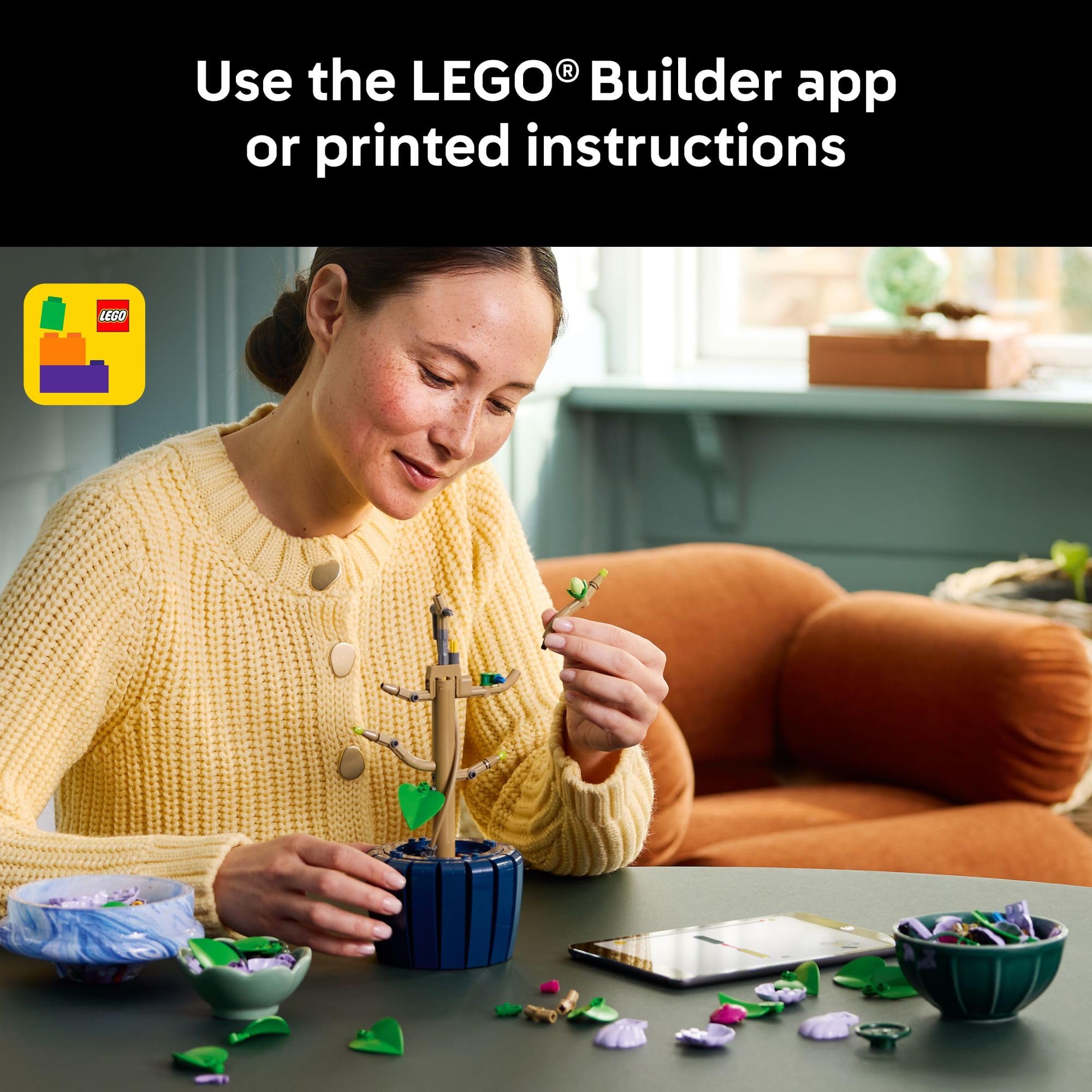 LEGO Botanicals Hibiscus Flower Building Set - Artificial Plant & Flower Building Blocks for Women & Men, Ages 18+