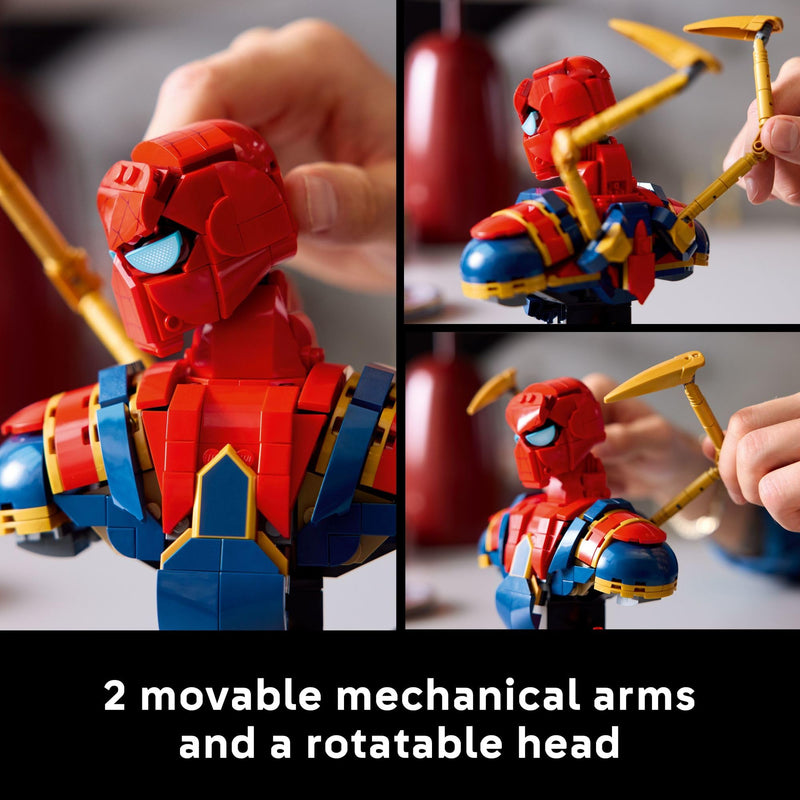 LEGO Marvel Iron Spider-Man Bust Collectible - Building Kit for Adults, Ages 18+ - Includes Iron Spider-Man Minifigure - Collectible Model for Super Hero Fans