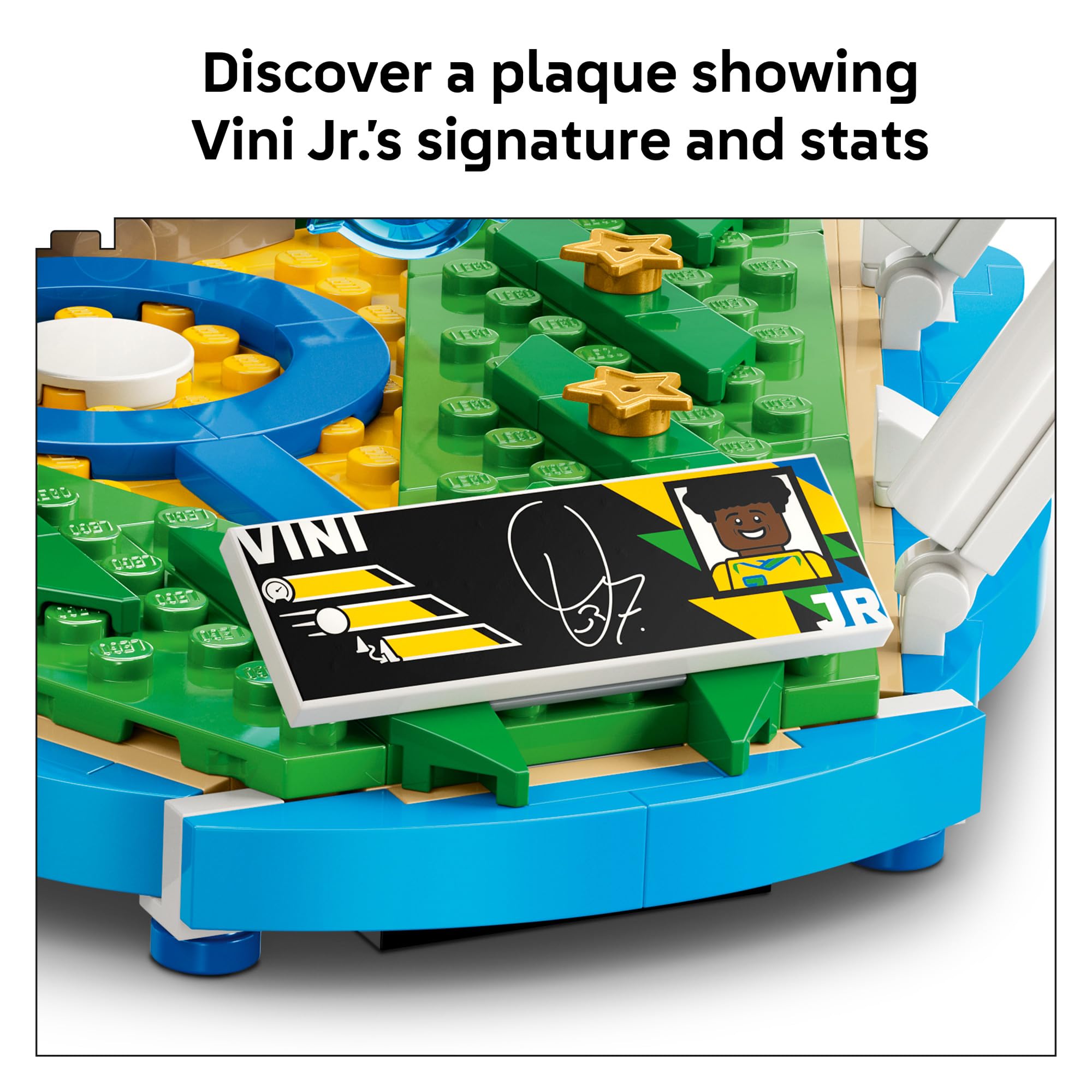 LEGO Editions Vini Jr. – Soccer Highlights - Building Set for Boys & Girls, Ages 10+ - Collectible Soccer Gift W/Plaque - Kids Bedroom or Shelf Decor - 43027