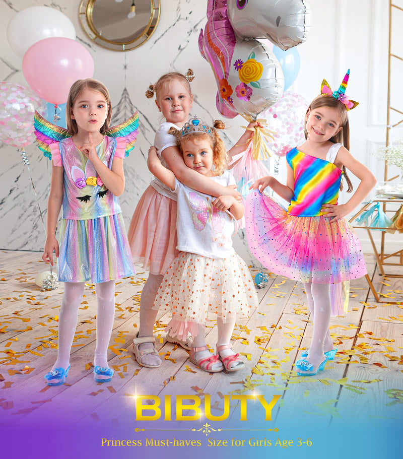 Bibuty Princess Dresses for Girls Dress Up Clothes Trunk, Pretend Play Costumes with 4 Sets of PrincesDresses/Wing/Headband, Princess Crown, Costumes Bibuty Princess Dresses for Girls Dress Up Clothes Trunk, Pretend Play Costumes with 4 Sets of PrincesDresses/Wing/Headband, Princess Crown, Costumes