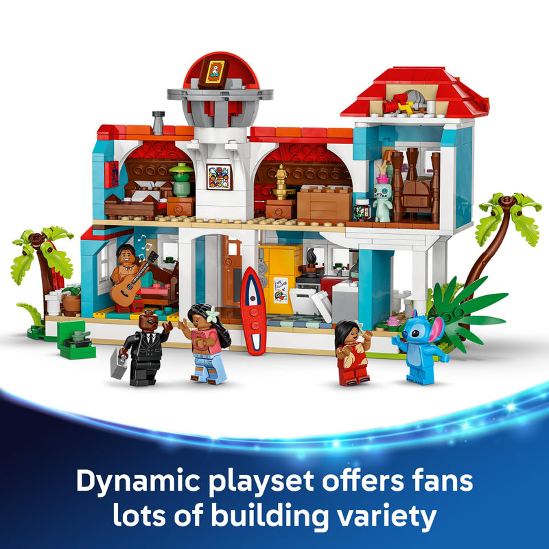 LEGO Disney Lilo and Stitch Beach House Toy - Building Playset for Kids, Girls and Boys, Ages 9+ - Includes 5 Minifigures - Disney Gift Idea for Fans of Lilo & Stitch Movie