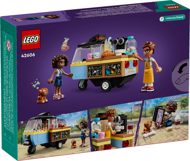 LEGO Friends Mobile Bakery Food Cart Playset, Cooking Toy for Pretend Play, Small Gift for Kids, Girls and Boys Ages 6 and Up with Aliya and Jules Mini-Dolls, Aira Dog Figure and Food Toys, 42606