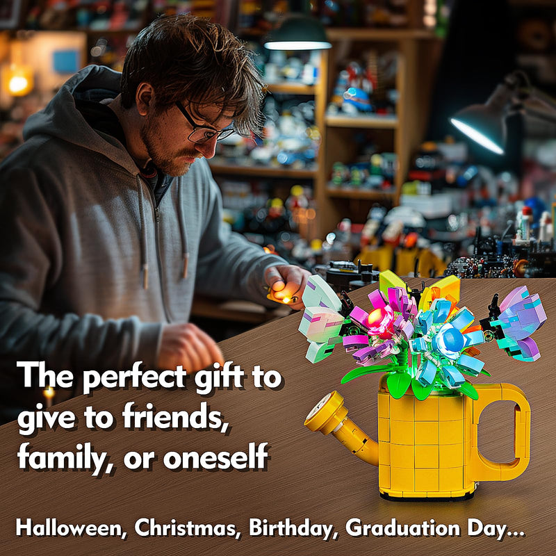 Brickshining LED Lighting Compatible with Lego Creator 3 in 1 Flowers in Watering Can, Light Kit Compatible with Lego 31149, Giving Light to Model, NOT Included The Model Set（Customized Version）