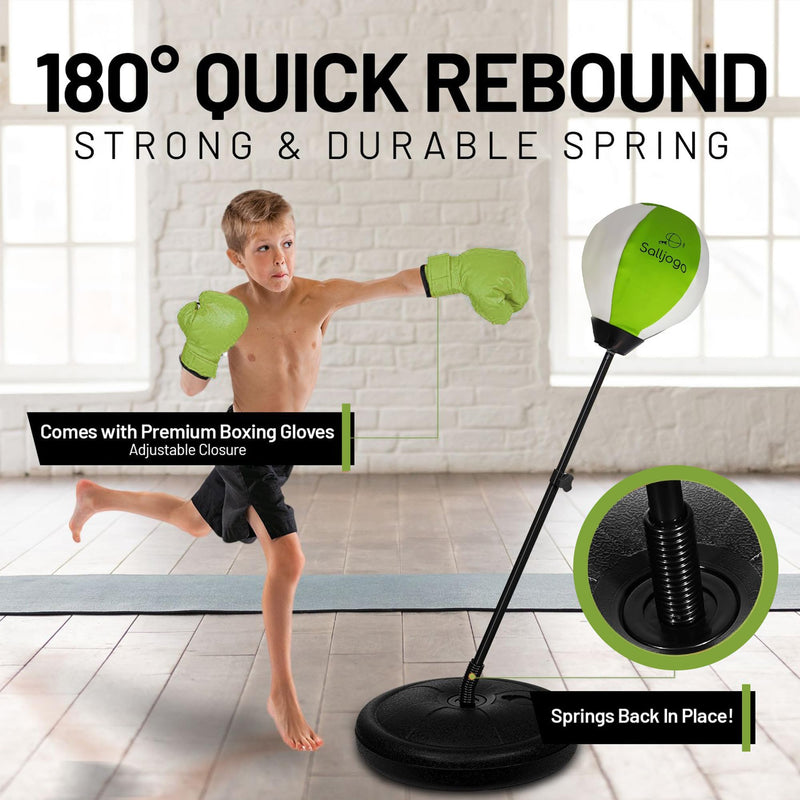 Punching Bag for Kids - Incl Boxing Ball with Stand Boxing Training Gloves & Hand Pump Adjustable Kids Punching Bag, GRET Gift 3-10 Years Boys & Girls ...