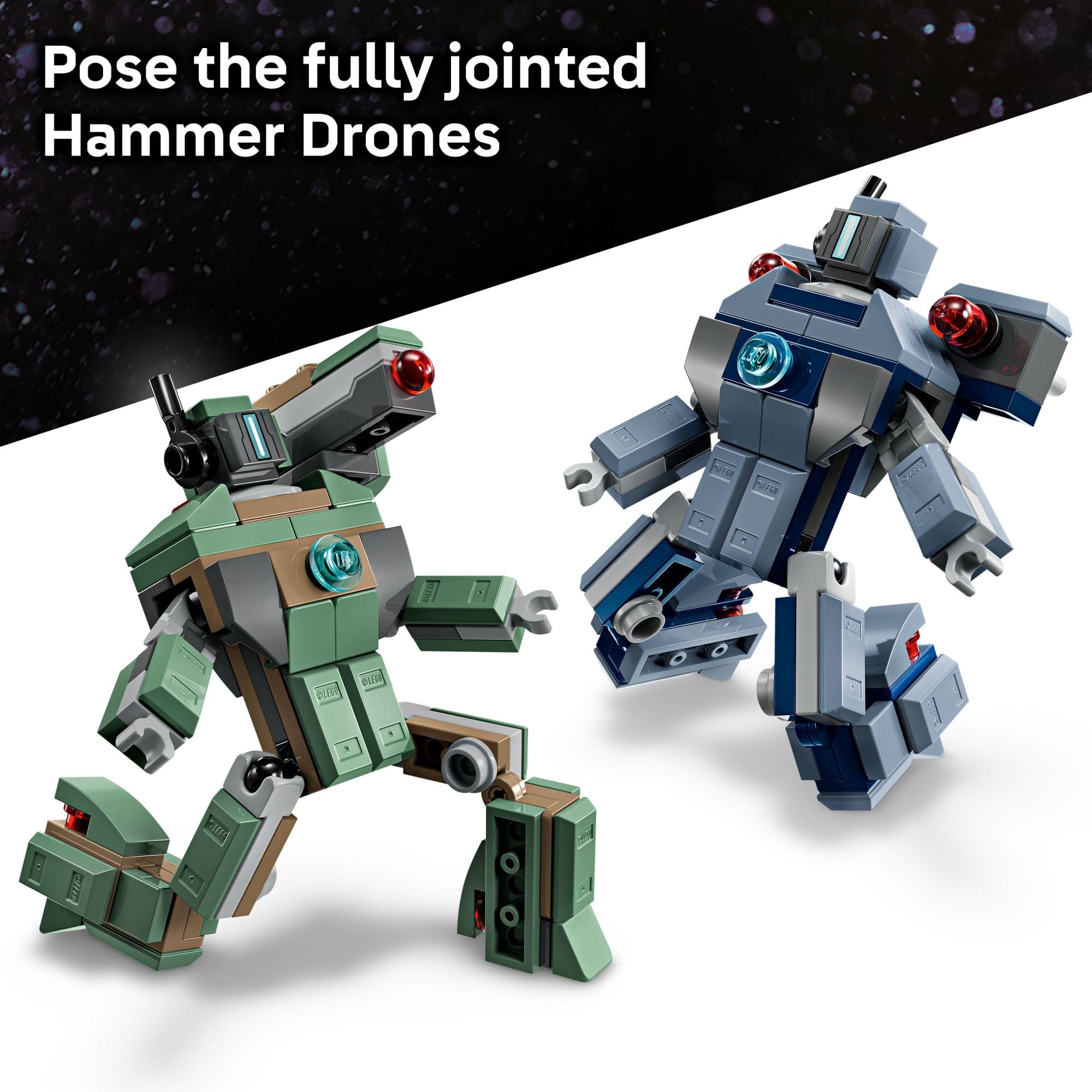 LEGO Marvel Iron Man & War Machine vs. Hammer Drones Building Toy - Pretend Play Set W/ 2 Toy Minifigures - Kids Building Blocks for Boys & Girls, Ages 7+