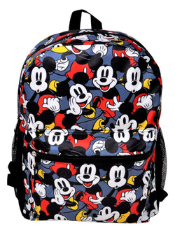 Disney Mickey Mouse 16" Backpack Bag All Over Print Cargo and Side Mesh Pockets