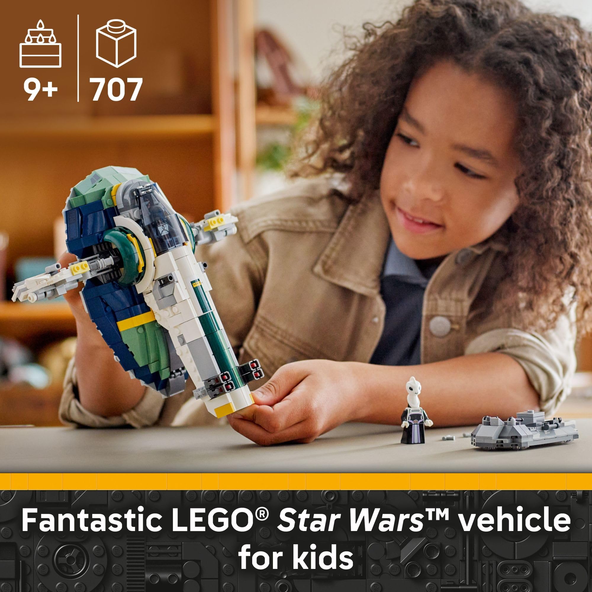 LEGO Star Wars: Attack of The Clones Jango Fett's Starship Building Toy - Pretend Play Set for Boys & Girls, Ages 9+ - Gift for Birthdays - Collectible Model Kit & Kids Room Decor - 75433