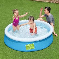 Bestway Fast Set Pool Above Ground Kiddie Swimming Pool 5’ X 15” 57241E , Blue