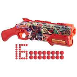 Nerf Marvel Deadpool Blaster, 16 Nerf Rival Accu-Rounds, Pump Action, Breech Load, Gifts for Teens, 14+