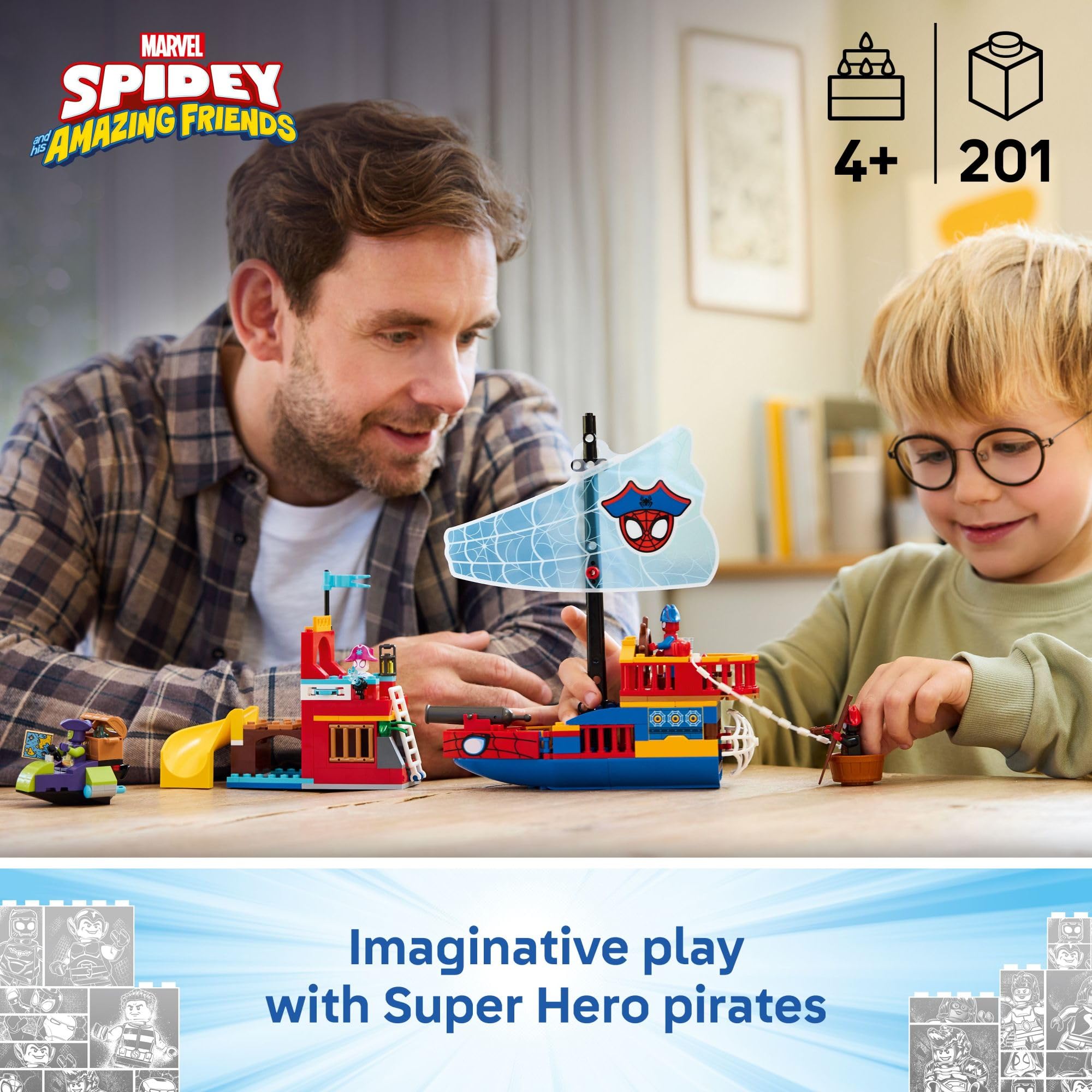 LEGO Marvel Spidey and His Amazing Friends Team Spidey Pirate Ship Building Toy for Kids   11208