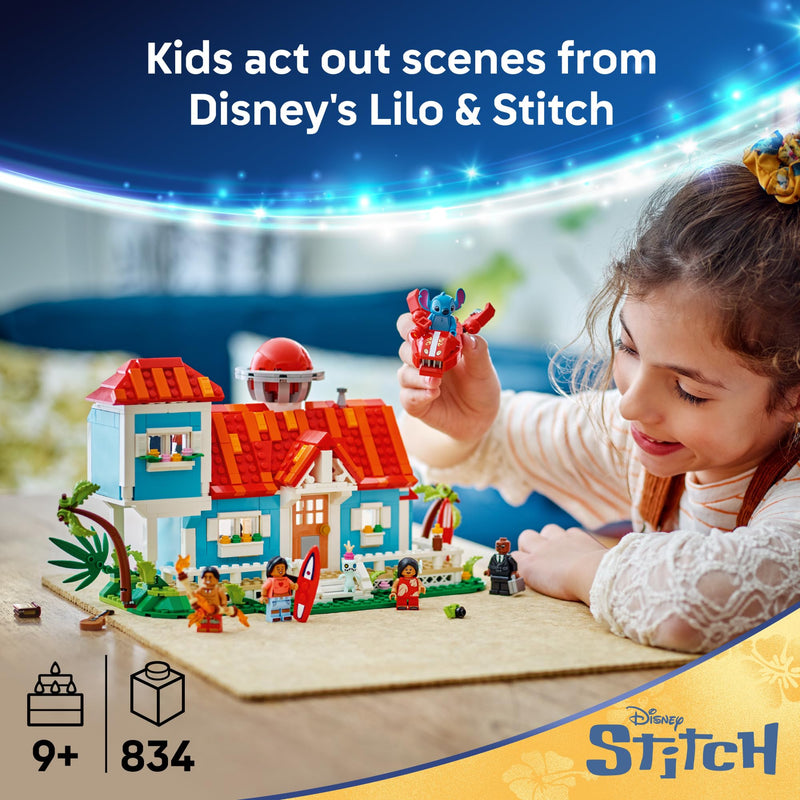 LEGO Disney Lilo and Stitch Beach House Toy - Building Playset for Kids, Girls and Boys, Ages 9+ - Includes 5 Minifigures - Disney Gift Idea for Fans of Lilo & Stitch Movie