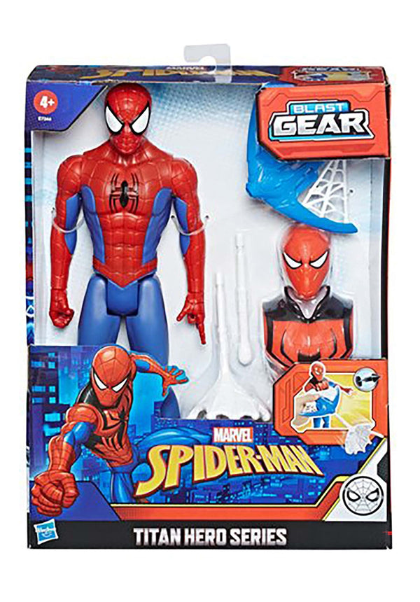 Marvel Spider-Man Titan Hero Series Blast Gear Action Figure Toy with Blaster, 2 Projectiles and 3 Armor Accessories
