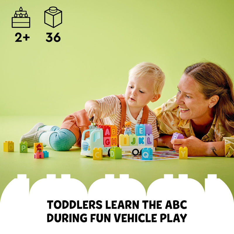 LEGO DUPLO Town Alphabet Truck Toy - Toddler Learning & Educational Toys for Preschool, Ages 2+ - Alphabet Blocks for Boys & Girls - Baby Gift Ideas for Birthdays - 10421