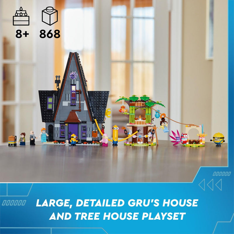 LEGO Despicable Me 4 Minions and Gru's Family Mansion, Minions Toy House and Tree Playset from Movie, Fun Despicable Me Toy, Creative Gift for Boys and Girls Aged 8 and Up, 75583