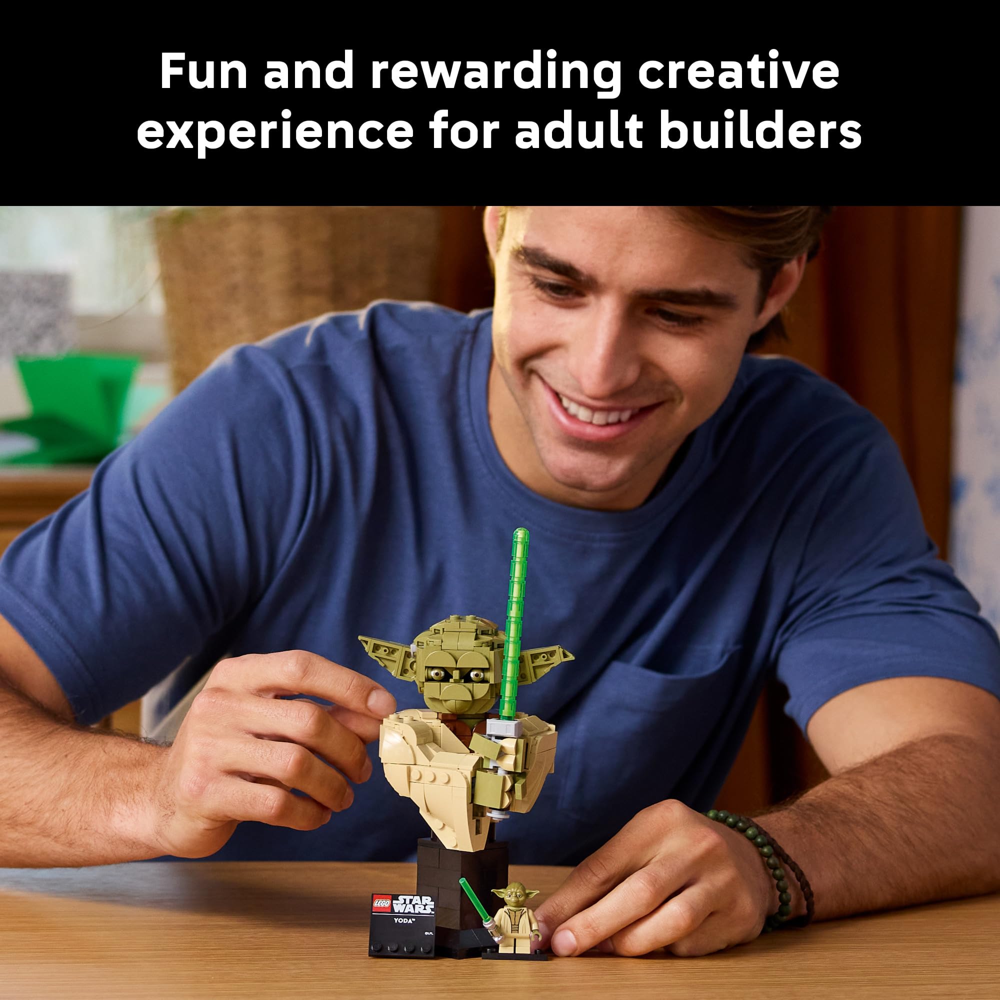 LEGO Star Wars: Attack of the Clones Yoda Bust with Lightsaber - Collectible Building Set for Adults, Ages 18+ - Star Wars Gift for Men & Women - Bedroom or Shelf Decor - 75438