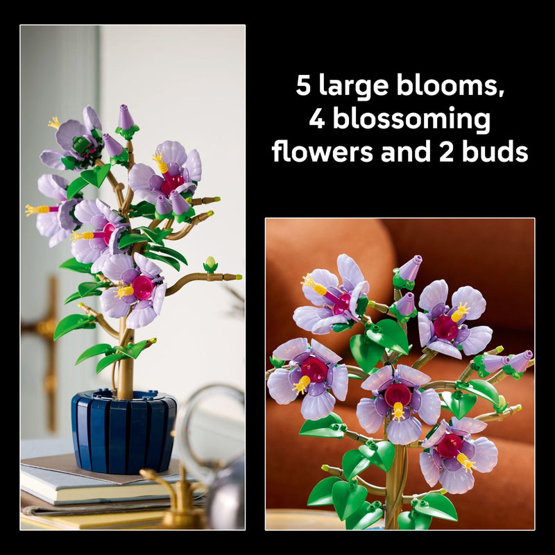 LEGO Botanicals Hibiscus Flower Building Set - Artificial Plant & Flower Building Blocks for Women & Men, Ages 18+