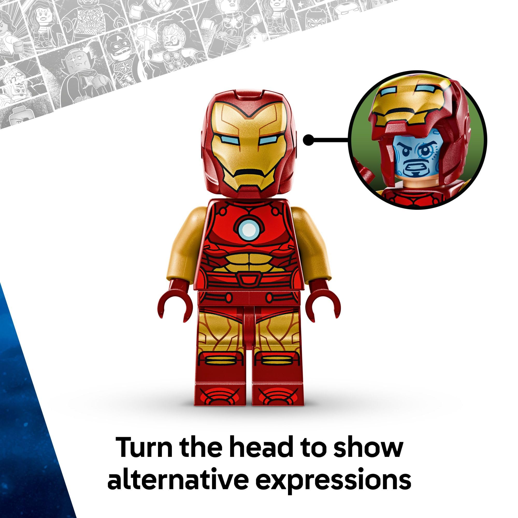 LEGO Marvel Iron Man Mech vs. Ultron Building Toy Set - Iron Man Toy for Kids, Boys and Girls, Ages 6+ - Buildable Action Figure - Superhero Gift for Birthday - 76307