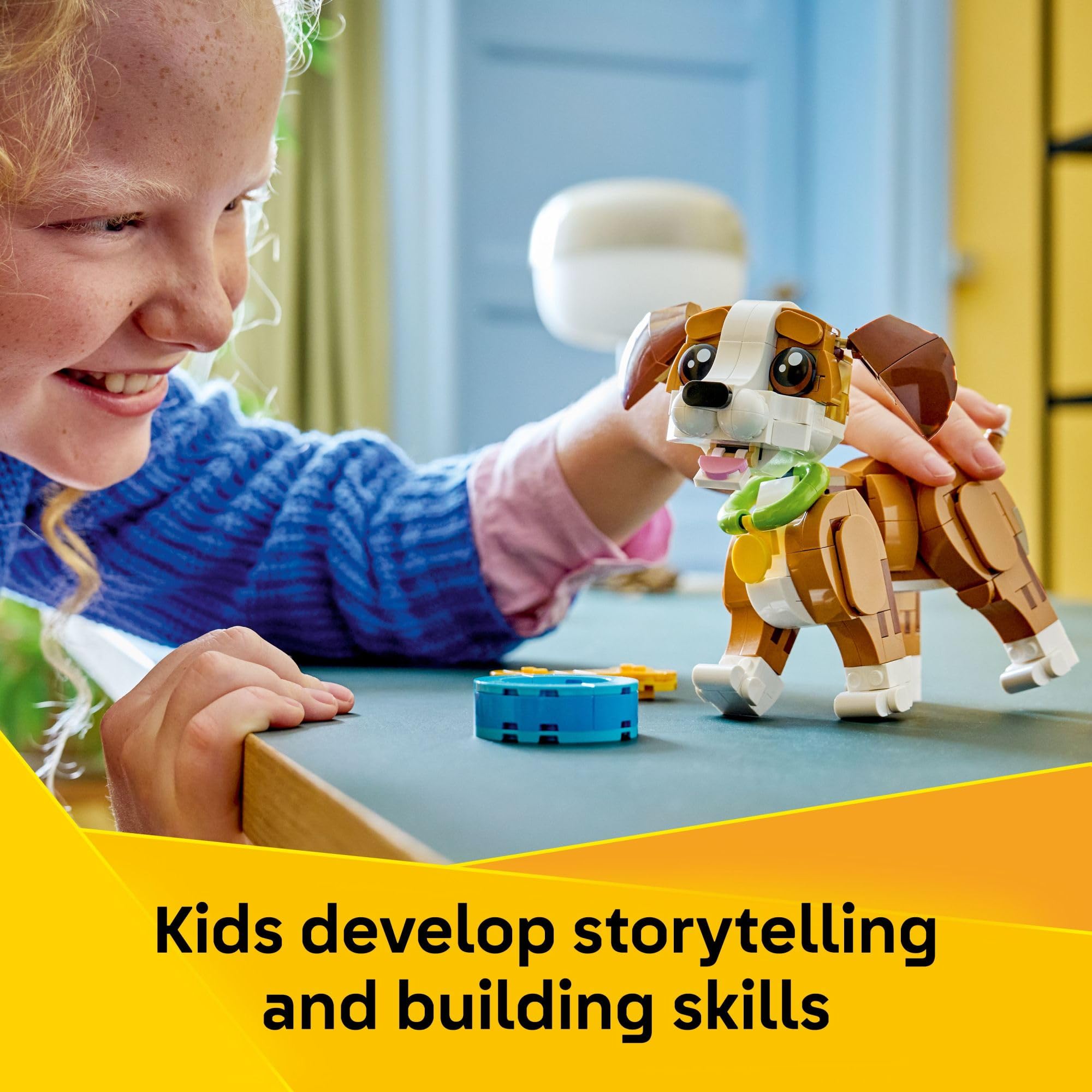 LEGO Creator 3 in 1 Cute Animals: Playful Puppy Dog Building Toy for Girls & Boys - Build a Pretend Play Dog, Squirrel, or Duck Toy - Gift Idea for Kids, Ages 8+ - 31382