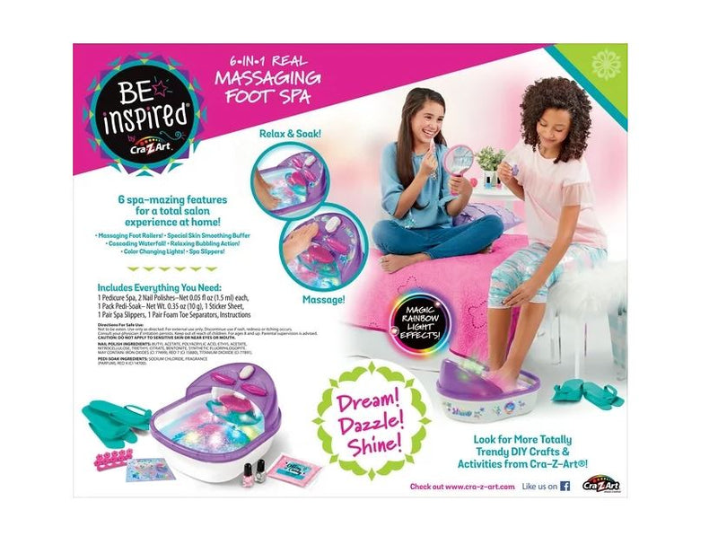 Cra-Z-Art Be Inspired 6-in-1 Real Super Beauty Spa Pedicure, Ages 8 and up