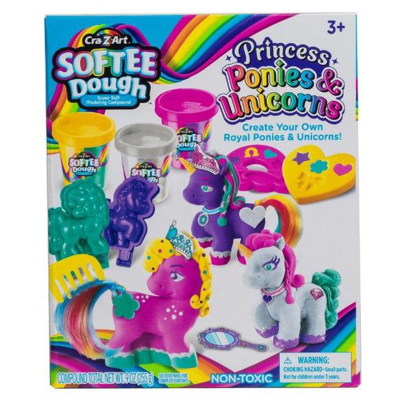 Cra-Z-Art Softee Dough Princess Ponies & Unicorn, 1 Multicolor Dough Kit