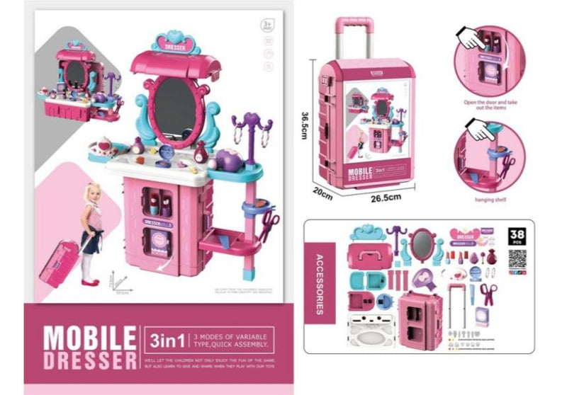 Kids Mobile Dresser 3 in 1 Beauty Set