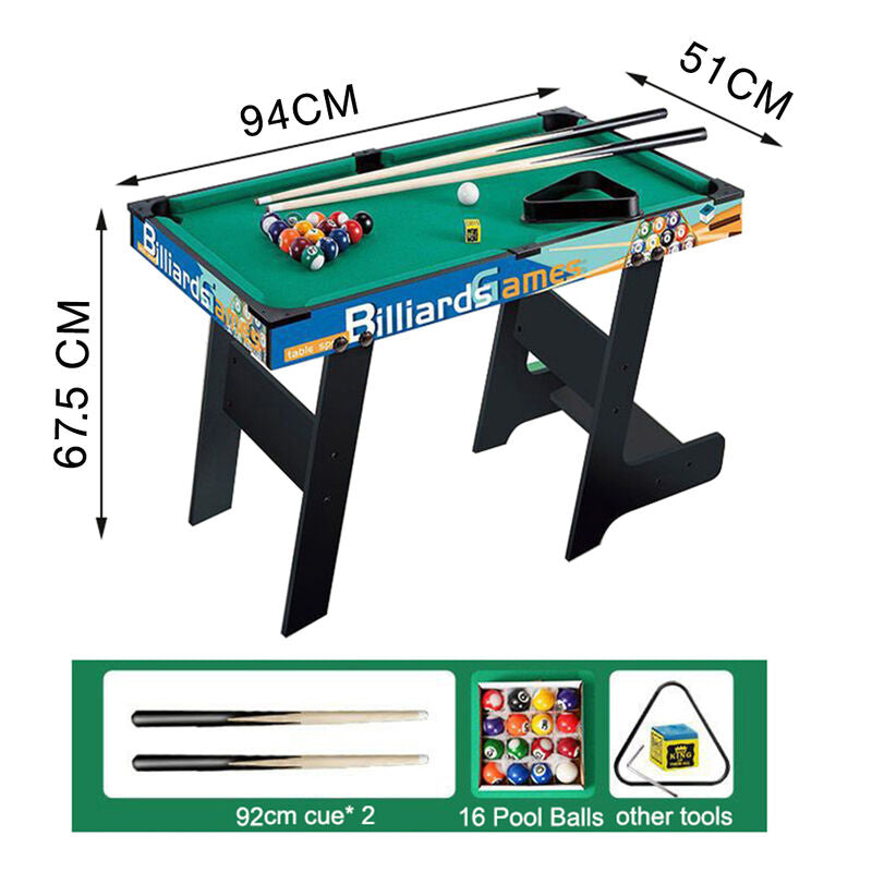Kids Mini Pool Table Folding Billiard Game Set With Cues Balls Triangl ...