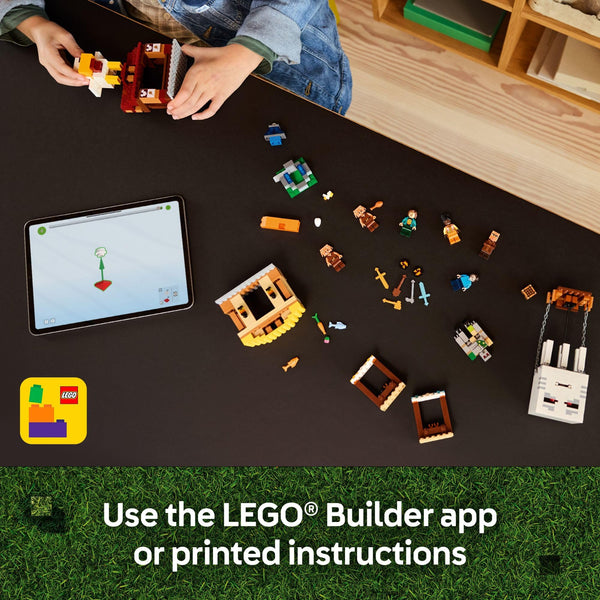 LEGO Minecraft The Ghast Balloon Village Attack- Toy Building Set for Kids, Girls and Boys Ages 10+ - Includes Steve, Natalie, and Dawn Minifigures - Birthday Gift Idea - 21273