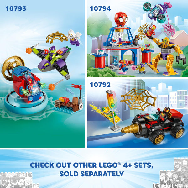 LEGO Marvel Team Spidey Web Spinner Headquarters, Marvel Toy for Fans of Disney+ Spidey and His Amazing Friends, Battle Vehicle for Kids with Iron Man Toy, Spider-Man Toy for 4-6 Year Olds, 10794