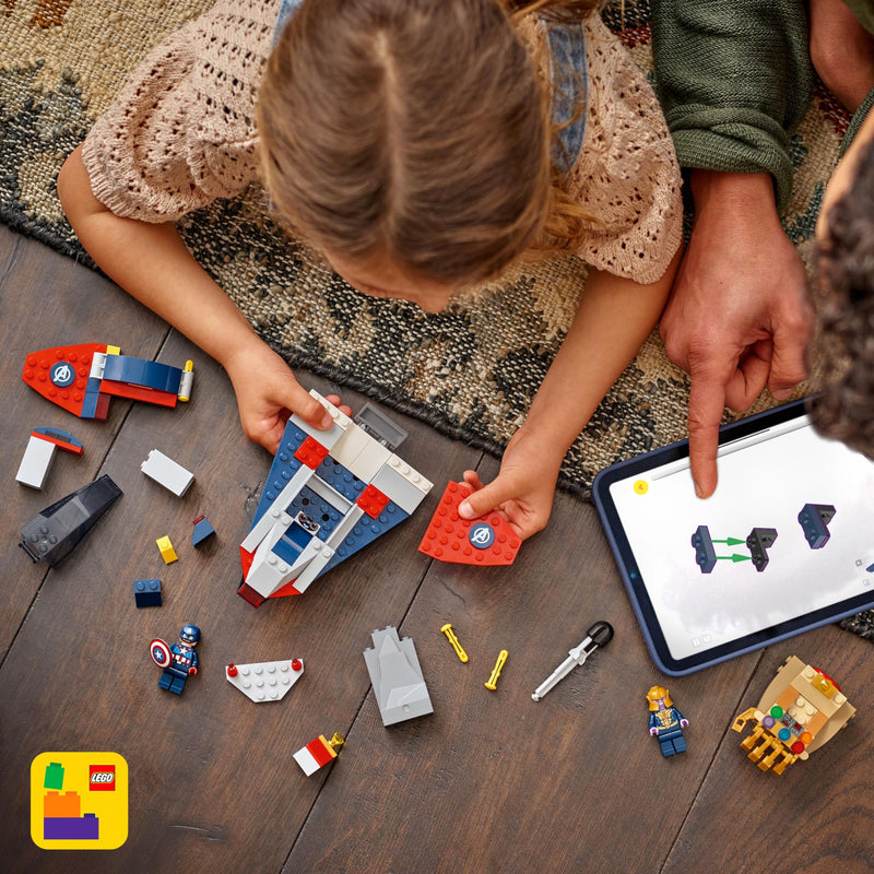 LEGO Marvel Captain America vs. Thanos Building Toy - Pretend Play Set for Boys & Girls, Ages 4+ - Kids Building Blocks W/ 2 Super Hero Toy Minifigures