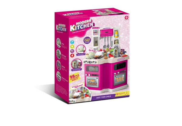 Toy Kitchen Dining Table With Light and Sound Faucet Press Water Spray