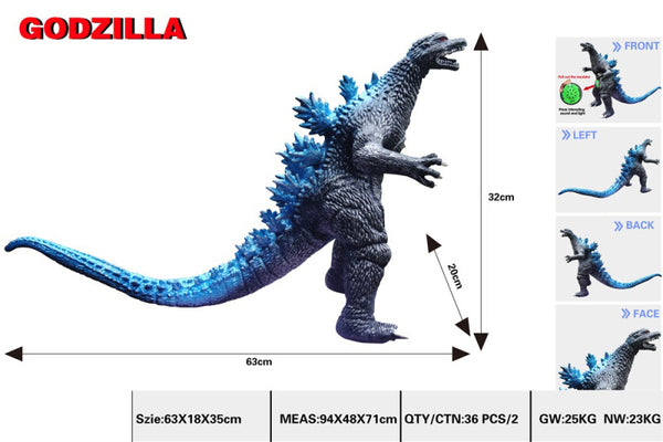 Toy Dinosaur, Godzilla Large, Silver Blue