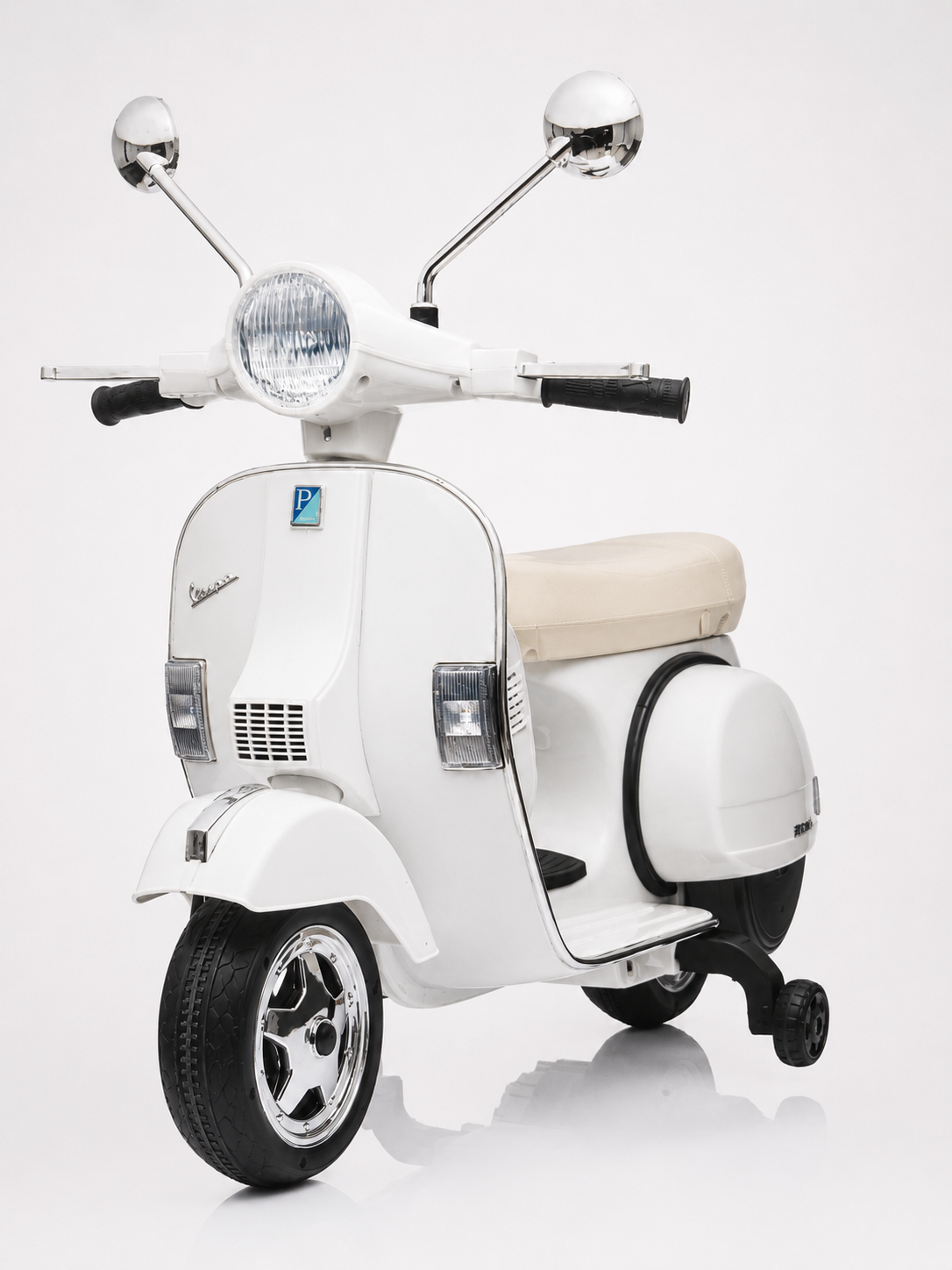 Best Ride On Cars Vespa Scooter, 12V Battery Powered Ride On Car - Electric Scooter for Kids with Leather Seat, Real Lights & Sounds, USB/AUX/SD Slot, Ages 2-5 Years Old, Large New