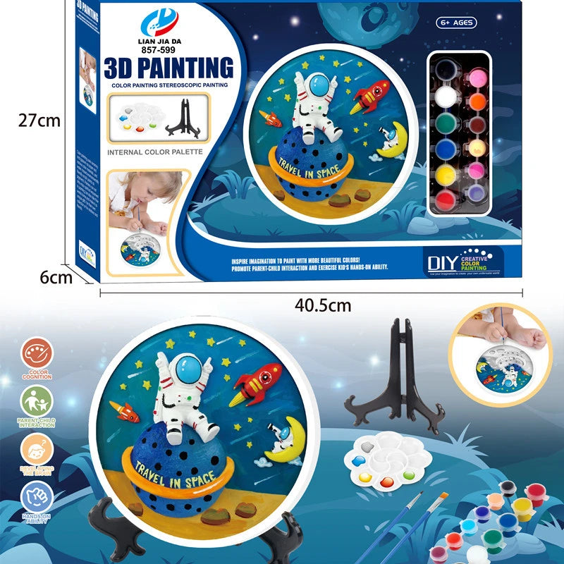 3D Painting Set For Children Featuring a Space Adventure Theme