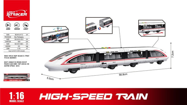 Train Set,Double section magnet high-speed rail (magnetic power on, door open, with sound and light
