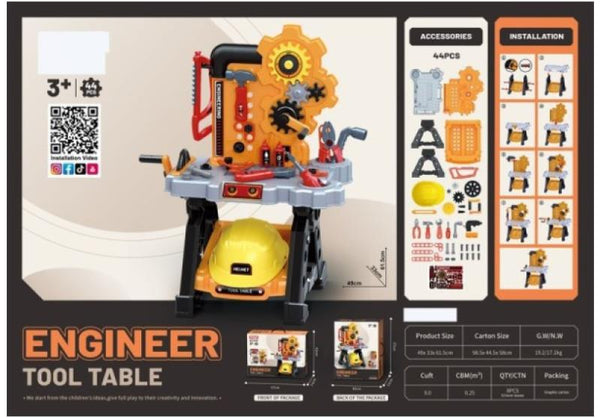 Tool Table Playset With Engineering Cap