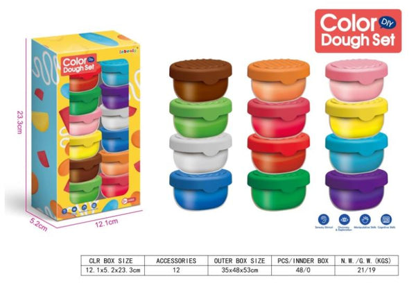 Color Dough Set, Color clay supplement pack 12 colors * 20g canned